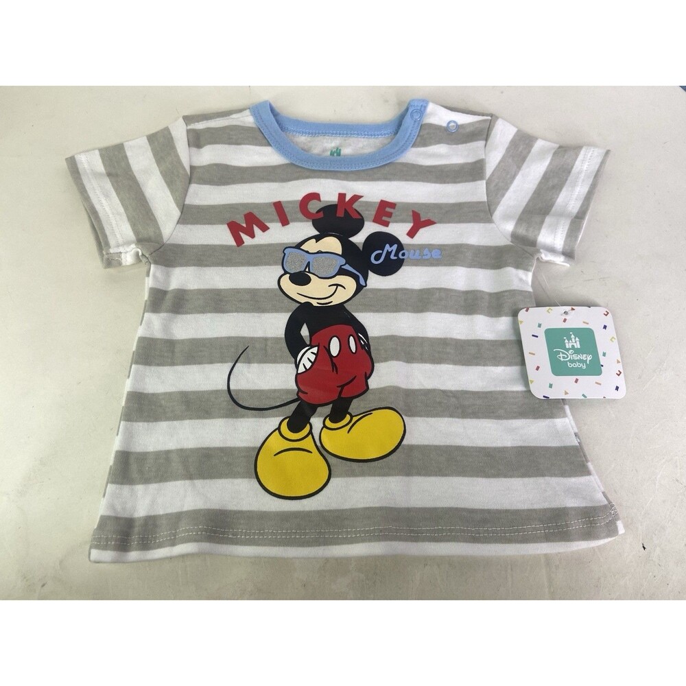 Disney Mickey Mouse Blue Short Sleeve Tee T-Shirt Top Toddler Boys 24 Months